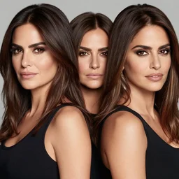Portrait photography of woman who is mix of penelope cruz, jessica alba, monica belluci, black and white, award winning photography.