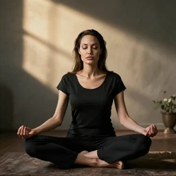 angelina jolie meditating