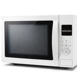 demonic microwave with static on glass screen