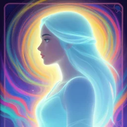 side portrait, maya ali, wind sorcerer, gloomhaven, soft, smooth, luminescent, art nouveau tarot, backlit glow, colorful swirly ripples, gaudy colors, aesthetic octane render, unreal engine, pre - raphaelite, gothic, 8 k, by mucha, greg rutkowski, jesper eising, rhads, makoto shinkai lois van baarle, ilya kuvshinov