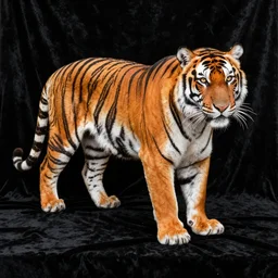 tiger painted on black velvet