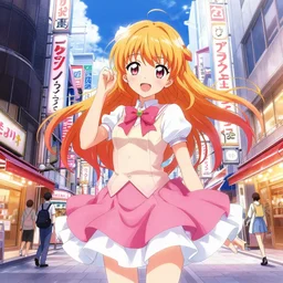 a stunning background of an Osaka shopping district in Magical Girl Adventures 2 Visual Novel, masterpiece, hyper-detailed