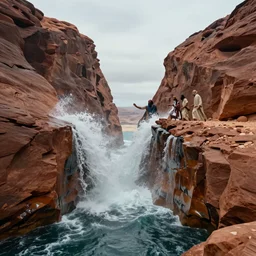 epic photo of moses parting the red sea, with water opening, amazing quality, cinematic, 8 k 1 0 2 4 x 1 0 2 4