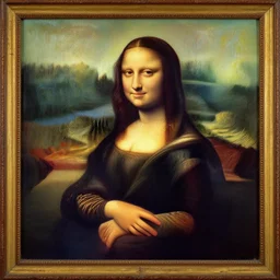 mona lisa in the style of willem de kooning