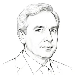 klaus schwab. line drawing