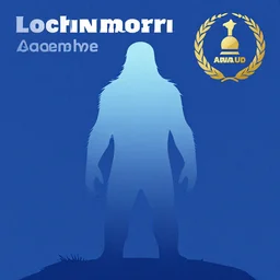 lochness monster, light colors, silhouette, matte painting, blue, artstation award winner
