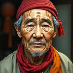 portrait painting ofa 4 5 - year - old middle - aged, robust, simple and honest, like sun honglei by wenjun lin, irakli nadar, bright colors, octopath traveler, wenjun lin, unreal engine 5 highly rendered, global illumination, radiant light, detailed and intricate environment