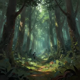 the forest landscape from star wars in the artstyle of finnian macmanus, john park and greg rutkowski