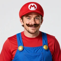 chris pratt wearing mario's clothes, detailed face, good lighting, promo shoot, studio lighting