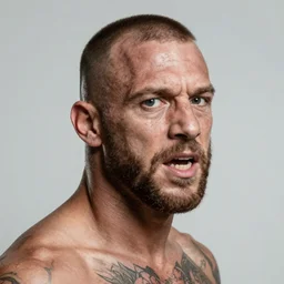 a real-life photograph of Eddie The Head attacking