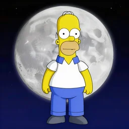 Homer Simpson in the Moon