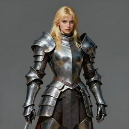 a d & d portrait of beautiful blonde paladin, heavy metal armor, rpg character, matte painting, bold shapes, hard edges, gloomy colors, by greg manchess, huang guangjian, gil elvgren, sachin teng, greg rutkowski, jesper ejsing, ilya kuvshinov