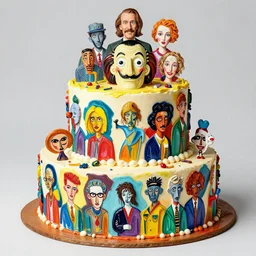 funky cake by beeple, artgerm, aaron horkey, amanda sage, bauhaus, salvador dali, bernie wrightson, bruce pennington, frank, stella, anne stokes, alena aenami, angus mckie, alex grey, don bluth, akira toriyama, chris moore, arthur adams, andre masson, dr. suess, brian despain. abstract, artstation, design 4 k, native, hd
