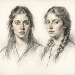 sketches study of young womans portrait by sir lawrence alma-tadem. john william godward, herbert draper Léopold-Émile Reutlinger