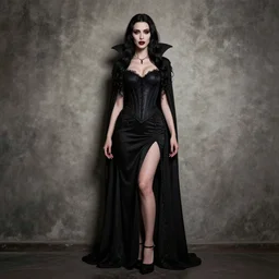 full body photo of a beautiful vampire woman