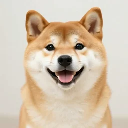 fuzzy happy shiba inu, japanese dog, medium breed, friendly cartoon style