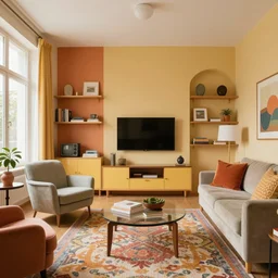 apartment designed by nate berkus, retro 1 9 5 0 s colors