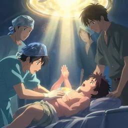 be born then, gasp wind, screech at the surgeon's slap, seek manhood, taste a little of godhood, feel pain, give birth, struggle a little while, succumb : dan mumford, yusuke murata, makoto shinkai, ross tran, cosmic, heavenly, god rays, intricate detail, cinematic, cel shaded, unreal engine, featured on artstation, pixiv