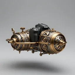 steampunk clockwork flying hovercraft Canon DSLR 35mm 8k product photo