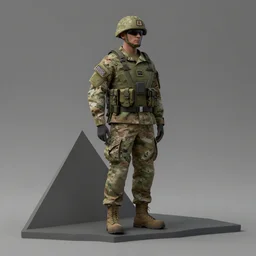an sas soldier standing in a t-pose on the side of a triangular prism, source engine