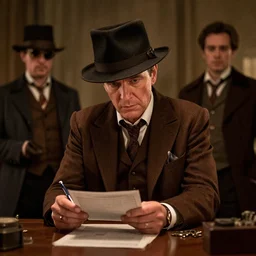 Portrait Portrait Detective Columbo Researches the Steampunk Murder. Murder Interrogation Keyframe Greg Rutkowski James Gilleard Ishbel Myerscough Scott Radke Jean-Baptiste Monge jakub rozalski jakub rozalski inkpen marker