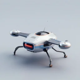 mini flying robot 1 9 8 0 s retro - futuristic with no legs and no arms