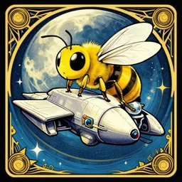 epic professional digital art of 🐝 🌛 🚠 🛡, pop art, art nouveau, fantastic, detailed, wow, hd, 4 k