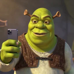shrek takes an accidental selfie,