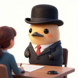 a beautiful illustration of a strange anthropomorphic platypus creature wearing a suit and bowler hat going to job interview by James Jean | unreal engine:.3