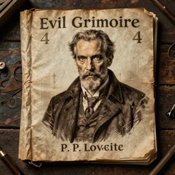 evil grimoire 4 k ultra realistic detailed 8 k by h. p. lovecraft