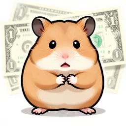 very scared hamster, dollars on background, digital illustration portrait design, by android jones and greg rutkowski, retrowave color scheme, detailed, cinematic lighting, wide angle action dynamic portrait