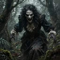epic hyperdetailed portrait of a scary 🐙🕷 lurking in the shadows. by greg rutkowski, highly detailed portrait, rococo, digital painting, artstation, concept art, smooth, sharp foccus ilustration, artstation hq. intricate, elegant. art by wlop and artgerm and greg rutkowski and alphonse mucha, masterpiece. misty rainforest