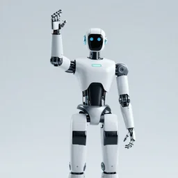 humanoid robot raised right arm