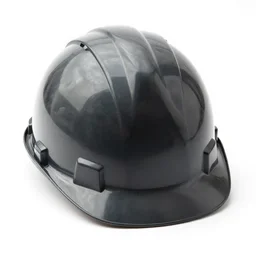 sleek hard hat, high detail macro photography, isolated on a pure white background, centered, entire object in frame, sharp focus, soft studio lighting