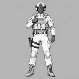 soldier tactical forces operative posing body drawing sketch outline tutorial basic