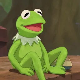 a still of kermit the frog in spirited away ( 2 0 0 1 )