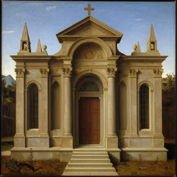 Herobrine shrine, oil painting in the style of Italian Renaissance