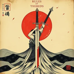an icon of a heart and a sword. shin hanga and kawanabe kyosai and cory loftis and rossdraws and wlop and jung gi kim rule of thirds