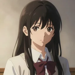a high detail portrait of japanese anime high school girl by makoto sinkai,  in simple background