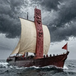 grand maori 1 4 th century battleship fantasy high seas rain wind moody