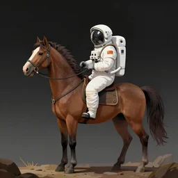 sitting horse sitting on top of astronaut, artstation