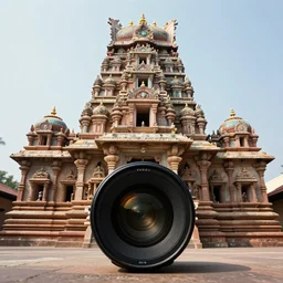 wide - angle shot of hindu temple, depth of field, zeiss lens, detailed, symmetrical, centered, fashion photoshoot, by nicoletta ceccoli, mark ryden, lostfish, earl nore, hyung tae, frank frazetta, breathtaking, 8 k resolution, extremely detailed, beautiful, establishing shot, artistic, hyperrealistic, octane render