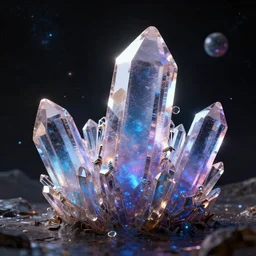 cybernetic crystals in space, 4 k, octane rendered