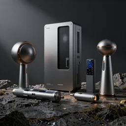 devices from an alternate time line, octane render, technology.
