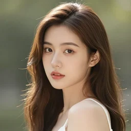 a very beautiful young woman with brown hair