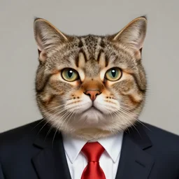 anthropomorphic cat donald rumsfeld, photo, detailed, 4 k