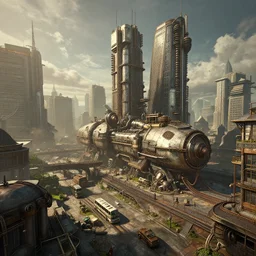 photo of a dieselpunk city