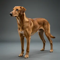 a dog, hair color caramel, lean, brazil, cinematic lighting, by gaston bussiere, j. c. leyendecker, craig mullins