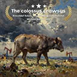 the colossus crawls west, an oil painting by michael kaluta