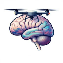 iridescent human brain melting, drone - shot, highly detailed, central composition, bold vector art, esports logo. by wlop, tooth wu, alena aenami, beeple